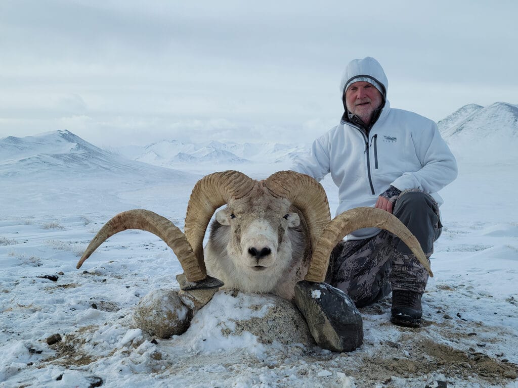 Hunting Consortium client with his Marco Polo Sheep hunting trophy from Tajikistan.